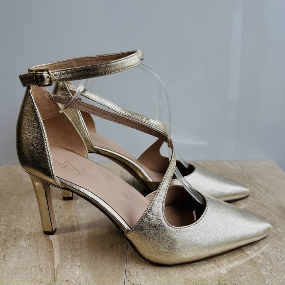 Naturalizer 27 Edit Abilyn Pumps Womens 10 W Gold Leather Heels - worn twice